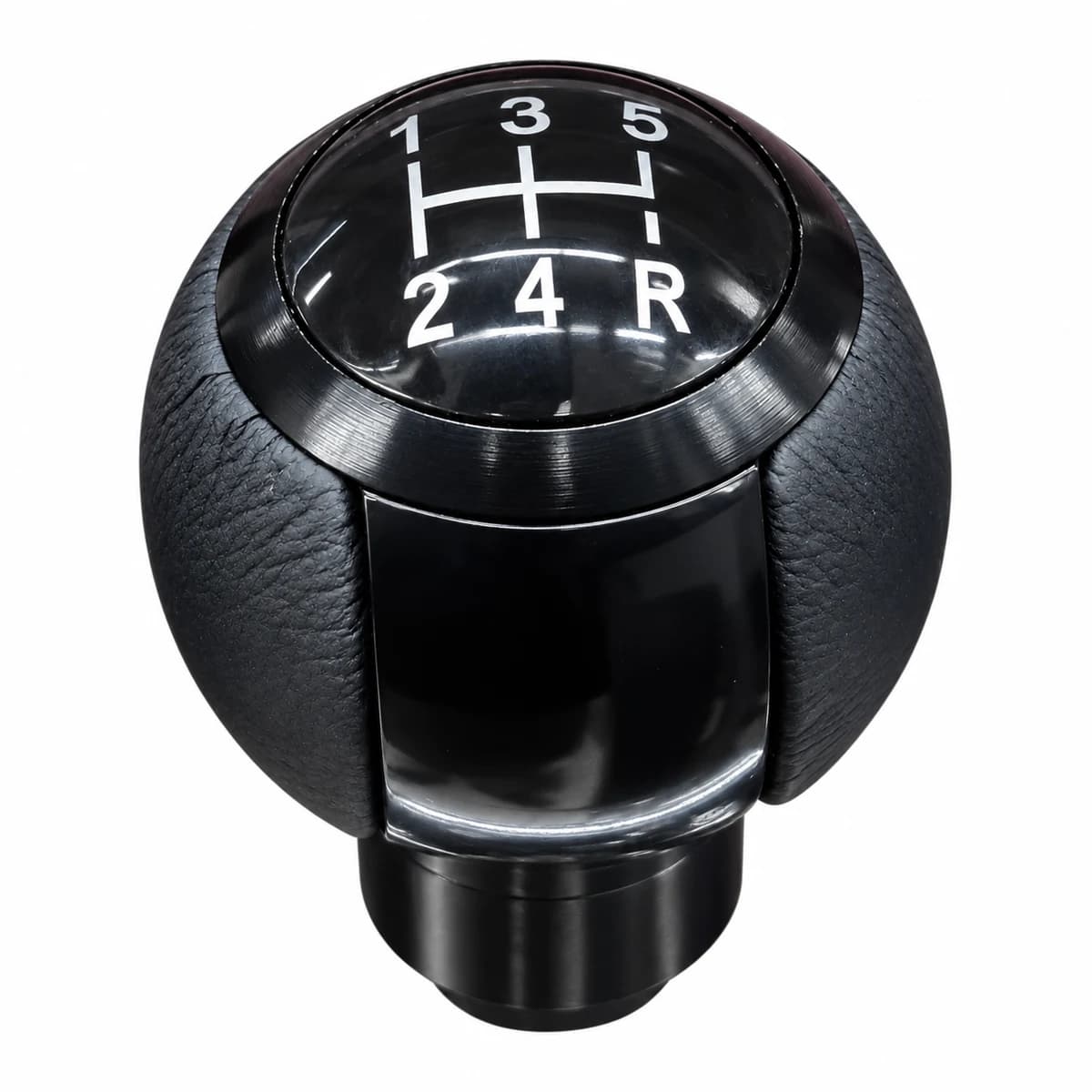 POMO DE PALANCA DE CAMBIOS ESFERICO ECOCUERO ALUMINIO NEGRO 5VRA - vista principal